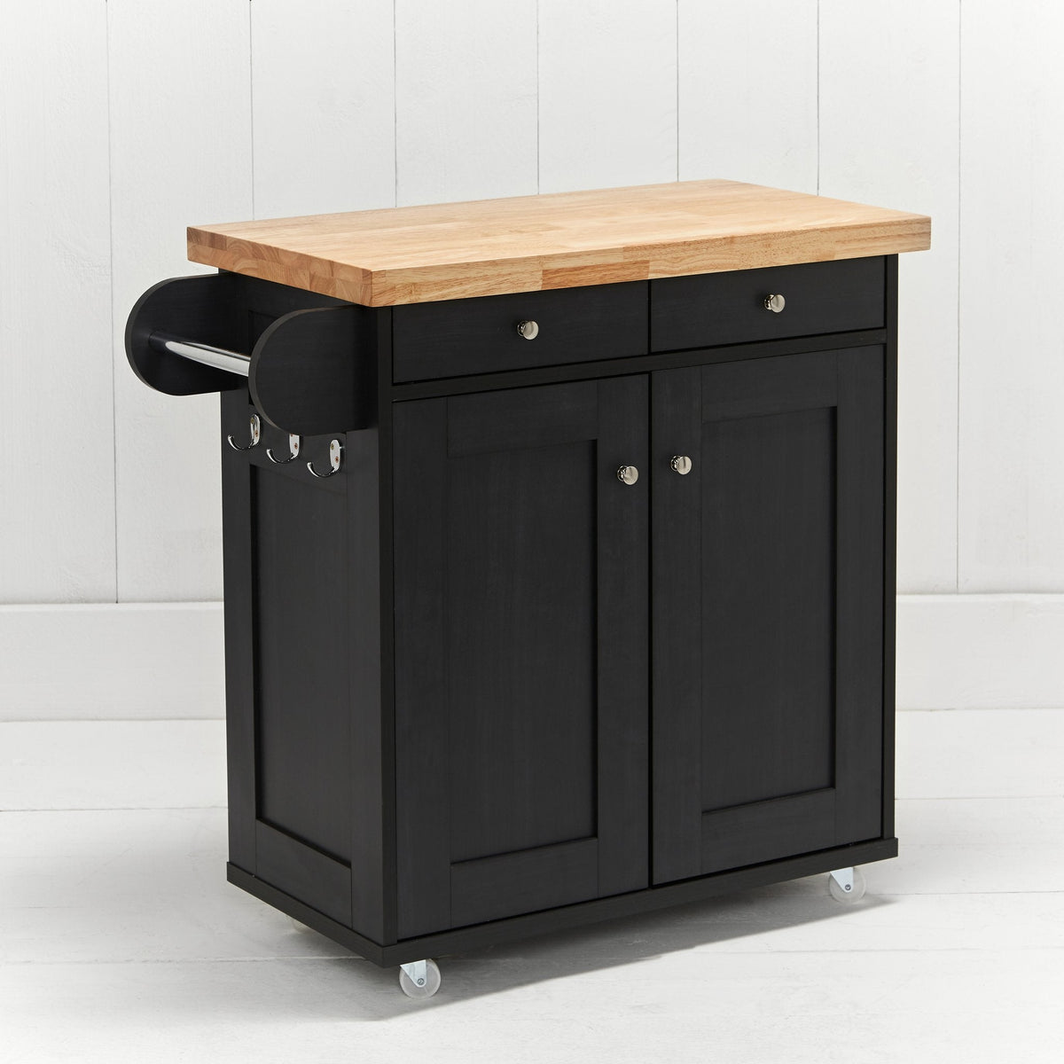 Steyning compact kitchen island with cupboard and drawers