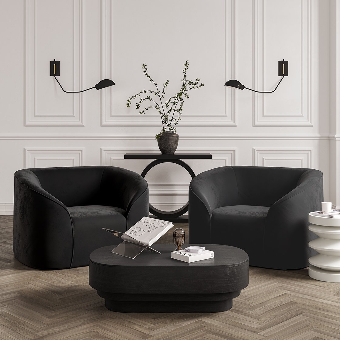Studland layered oval coffee table