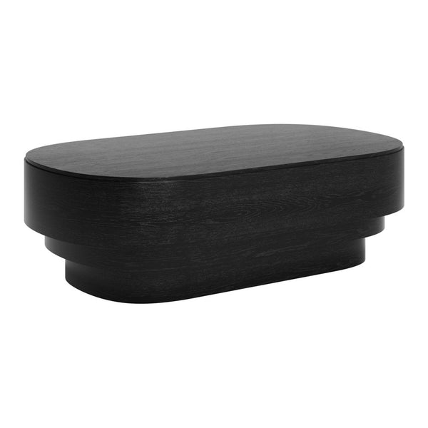 Studland layered oval coffee table in Black