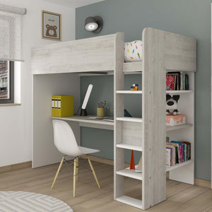 Tarragona High Sleeper Bed with Desk & Shelves