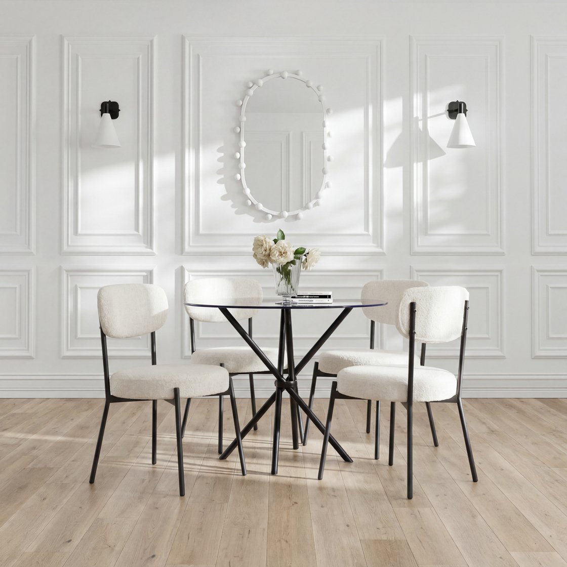 Tenterden round glass dining table