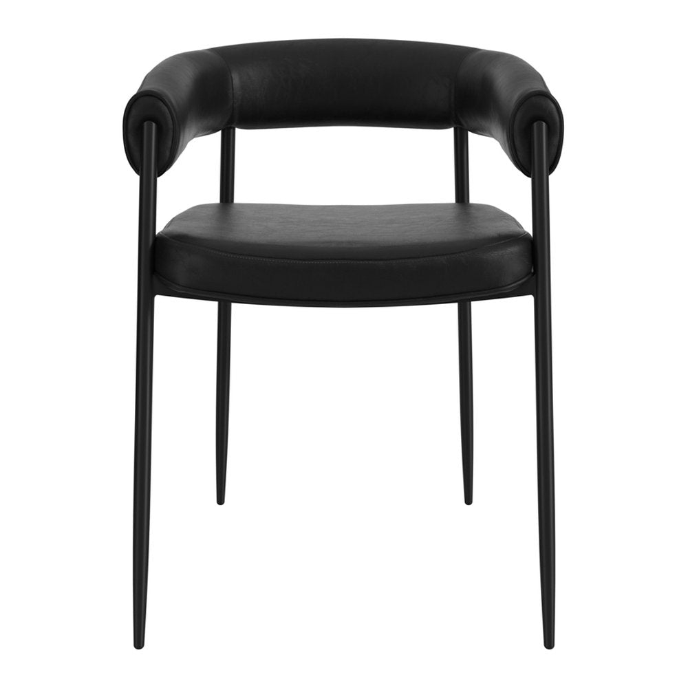 Thame faux leather dining chairs with arms