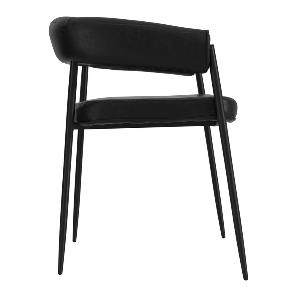 Thame faux leather dining chairs with arms