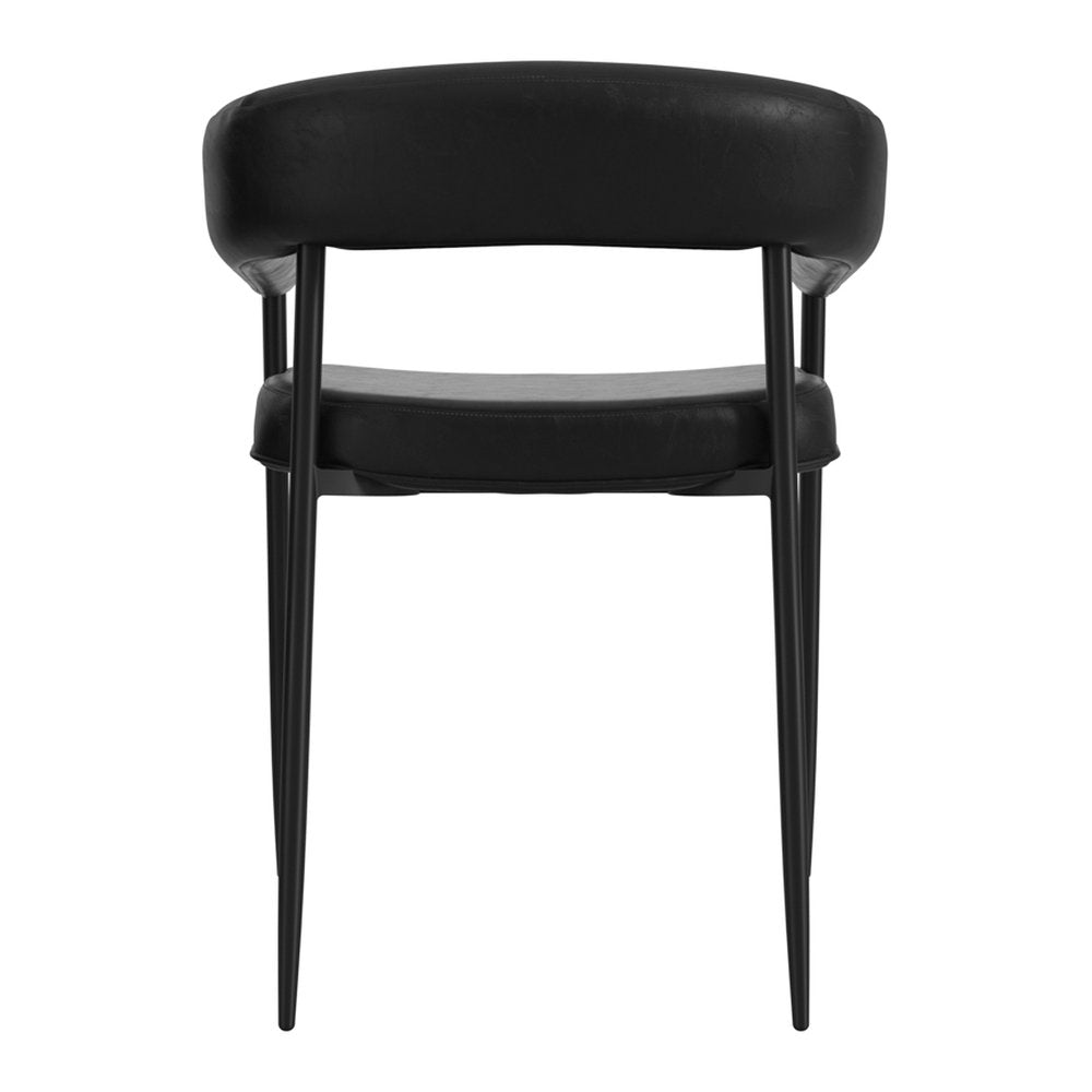 Thame faux leather dining chairs with arms