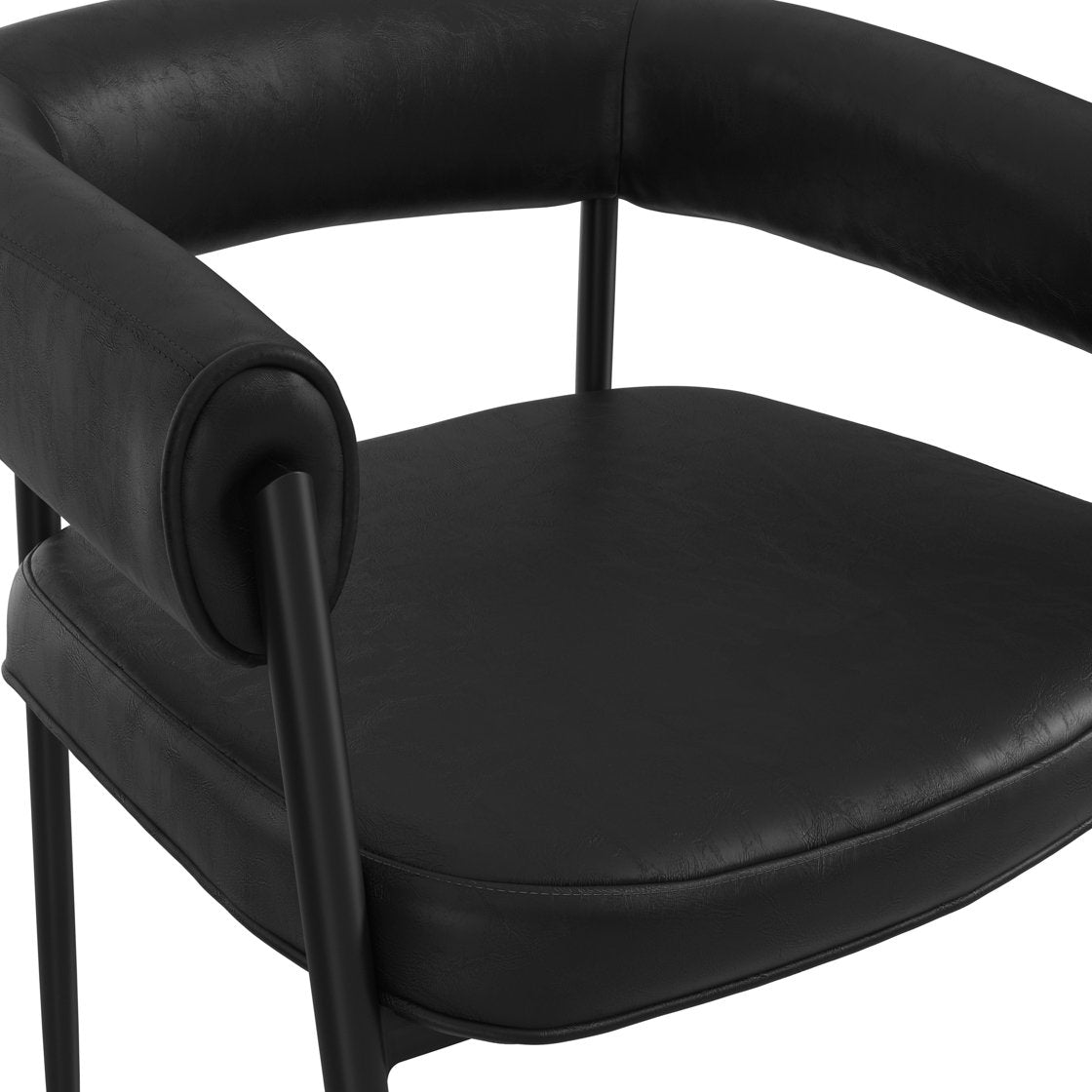 Thame faux leather dining chairs with arms