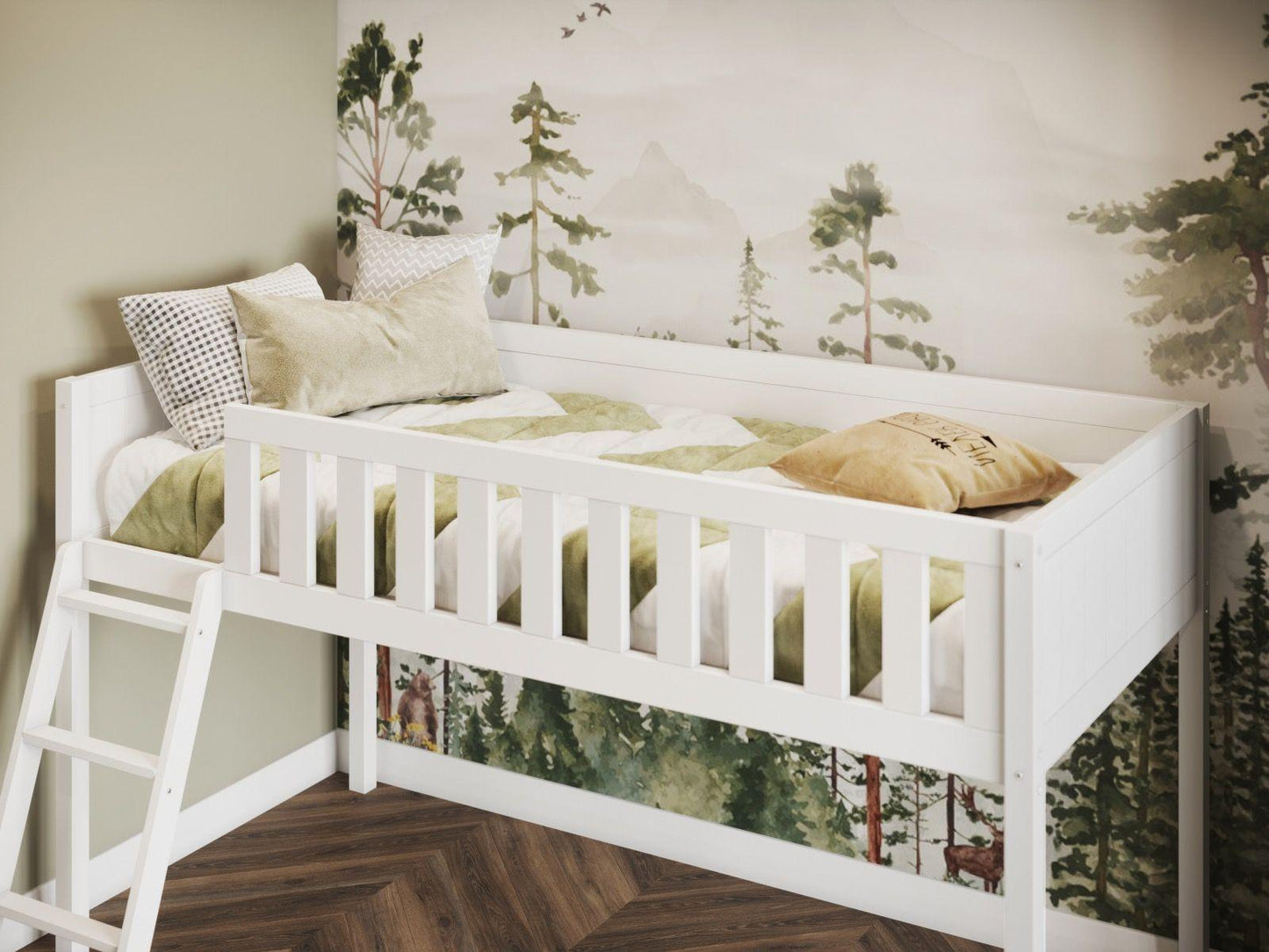 The Bea Midsleeper Wooden Cabin Bed - Millie & Jones
