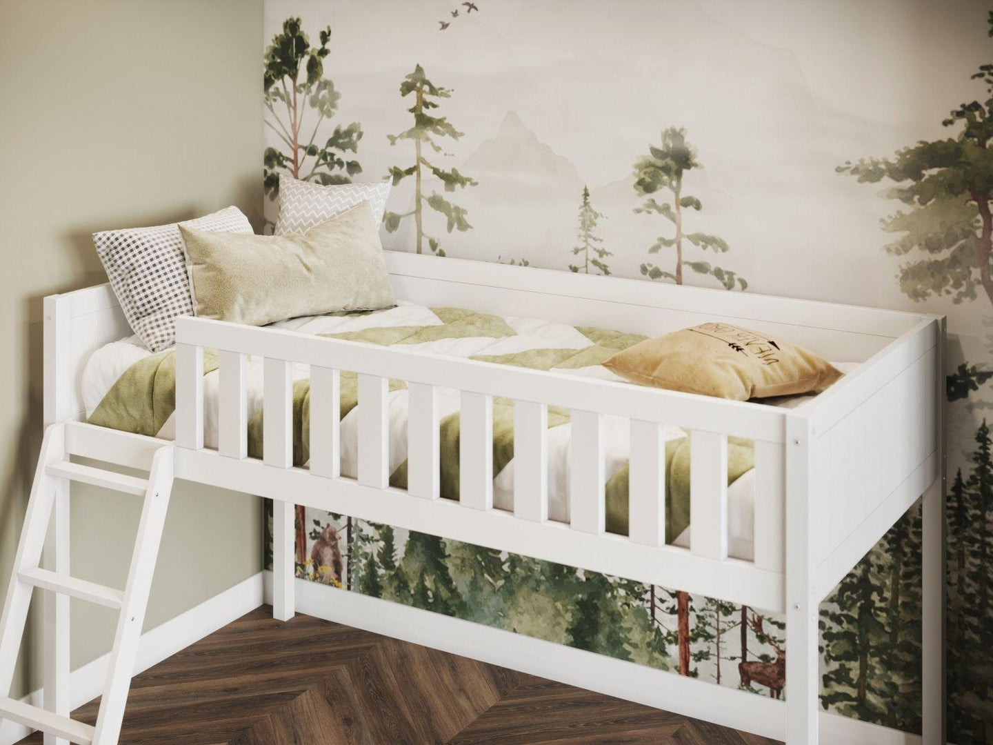 The Bea Midsleeper Wooden Cabin Bed - Millie & Jones