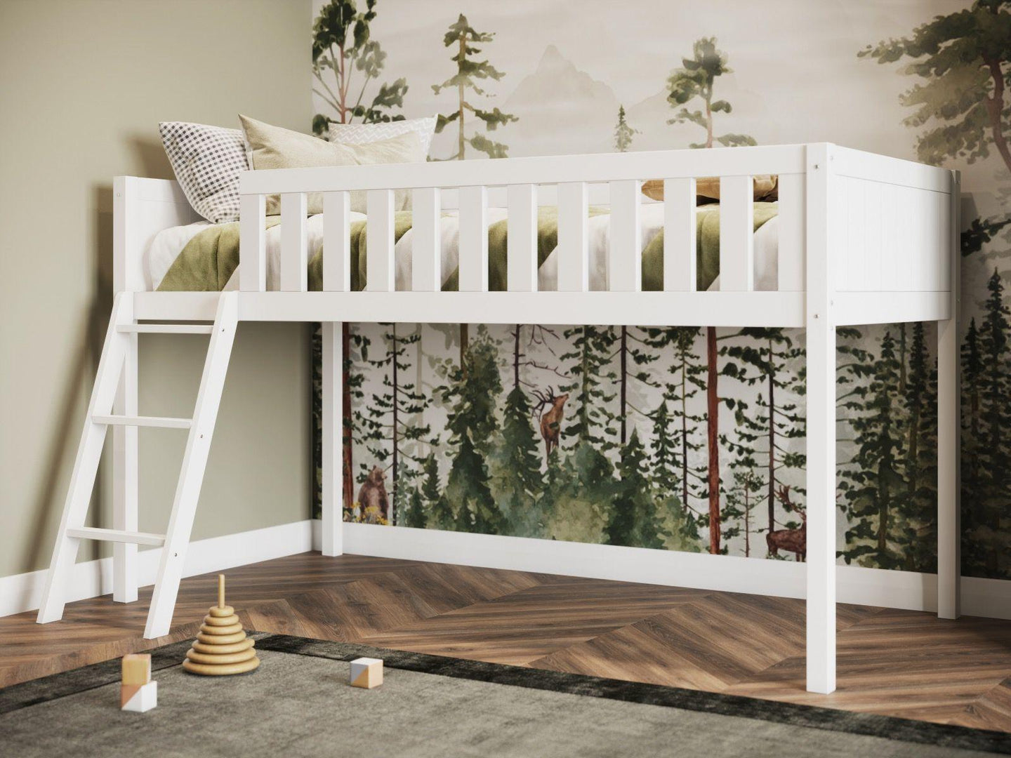 The Bea Midsleeper Wooden Cabin Bed - Millie & Jones