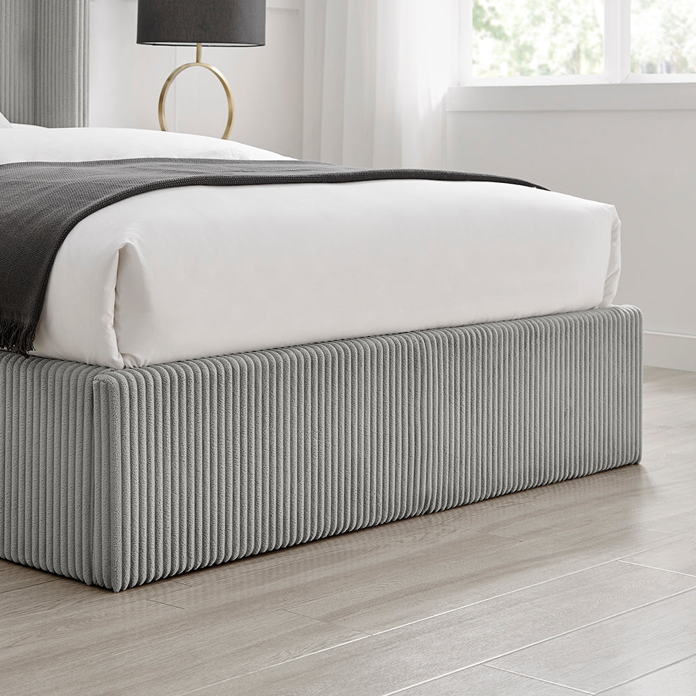 Thirlmere Cord Ottoman Storage Bed in Grey – product view 5