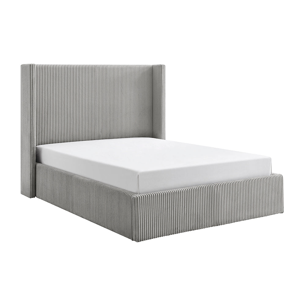 Thirlmere Cord Ottoman Storage Bed in Grey – product view 7