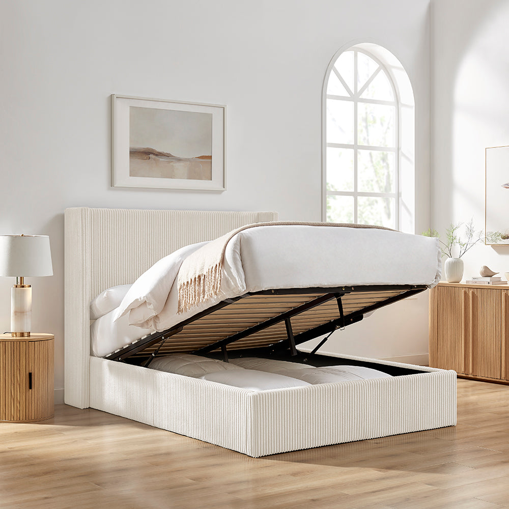 Thirlmere Cord Ottoman Storage Bed in Natural – product view 11