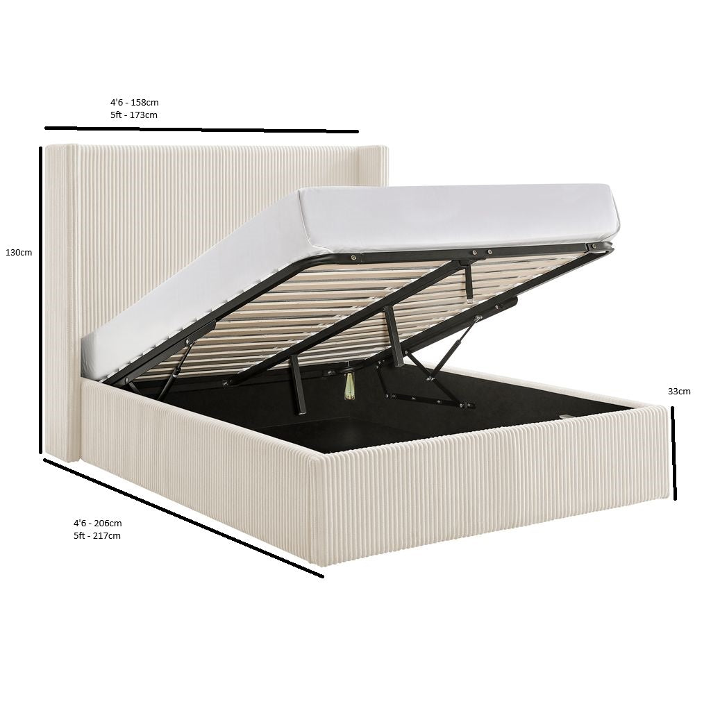Thirlmere Cord Ottoman Storage Bed in Natural – product view 20