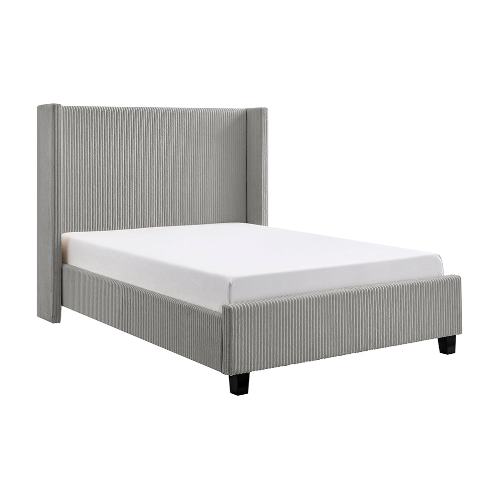 Thirlmere Cord Upholstered Bed Frame in Grey – product view 5