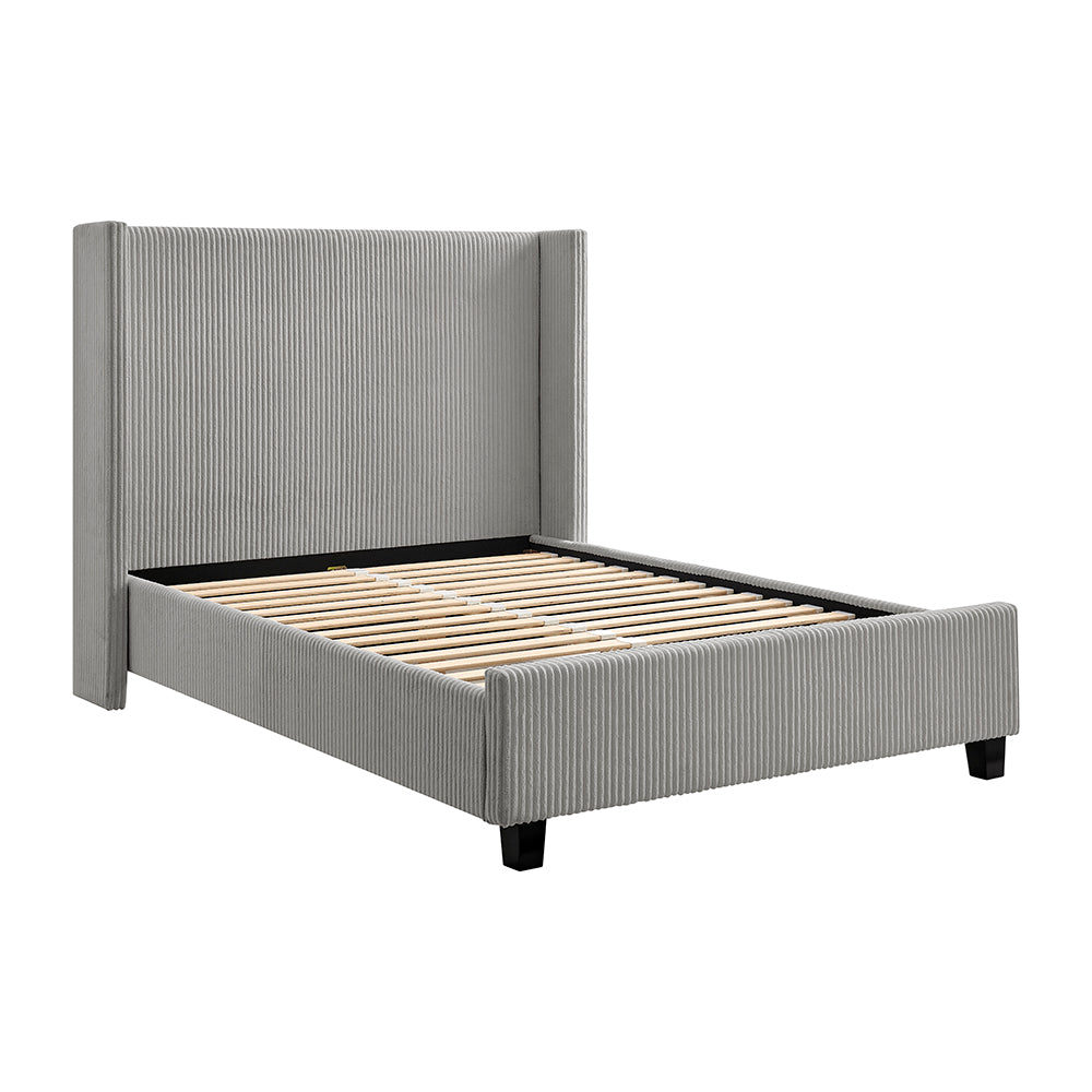 Thirlmere Cord Upholstered Bed Frame in Grey – product view 6