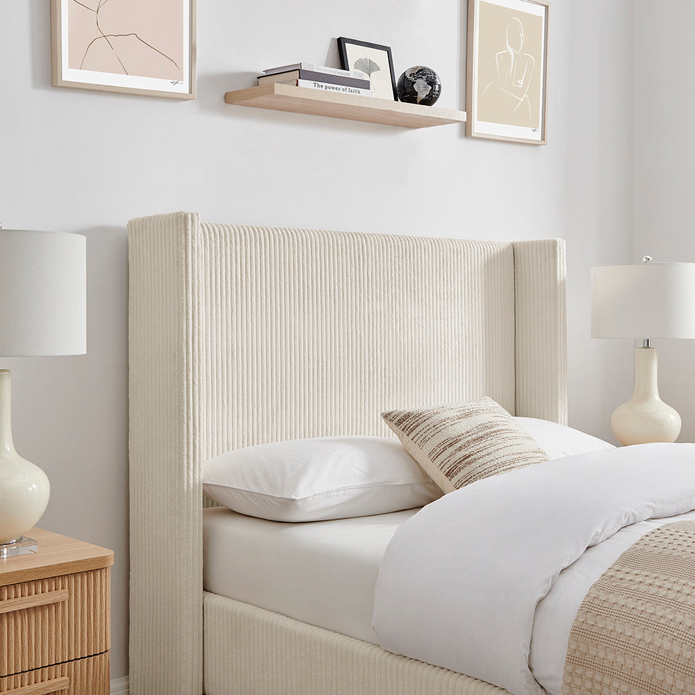 Thirlmere Cord Upholstered Bed Frame in Natural – product view 11