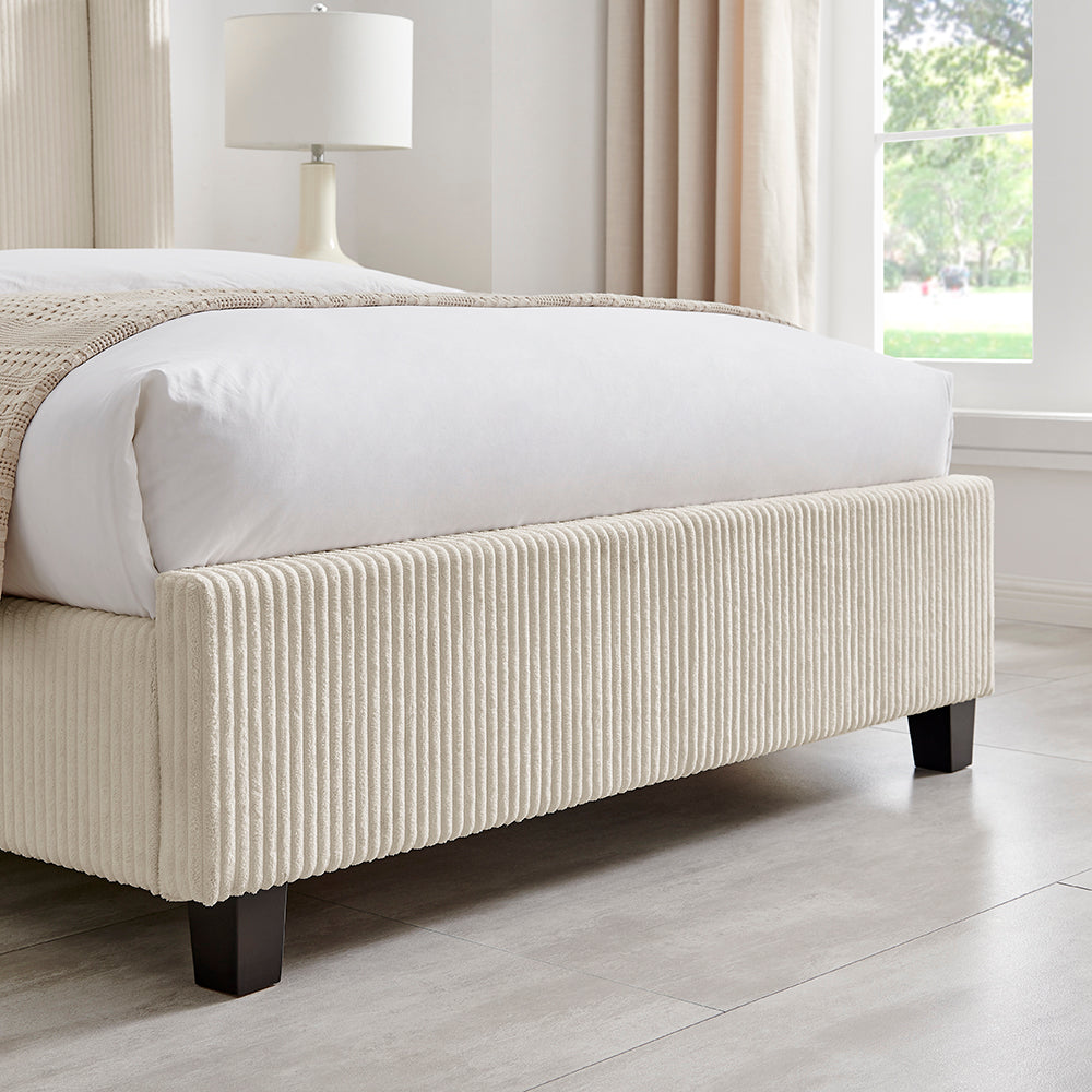 Thirlmere Cord Upholstered Bed Frame in Natural – product view 12