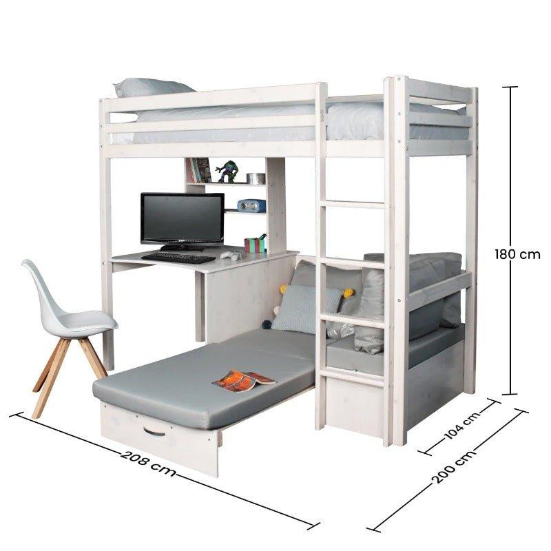 The Hit High Sleeper with Desk & Sofa Bed - Millie & Jones