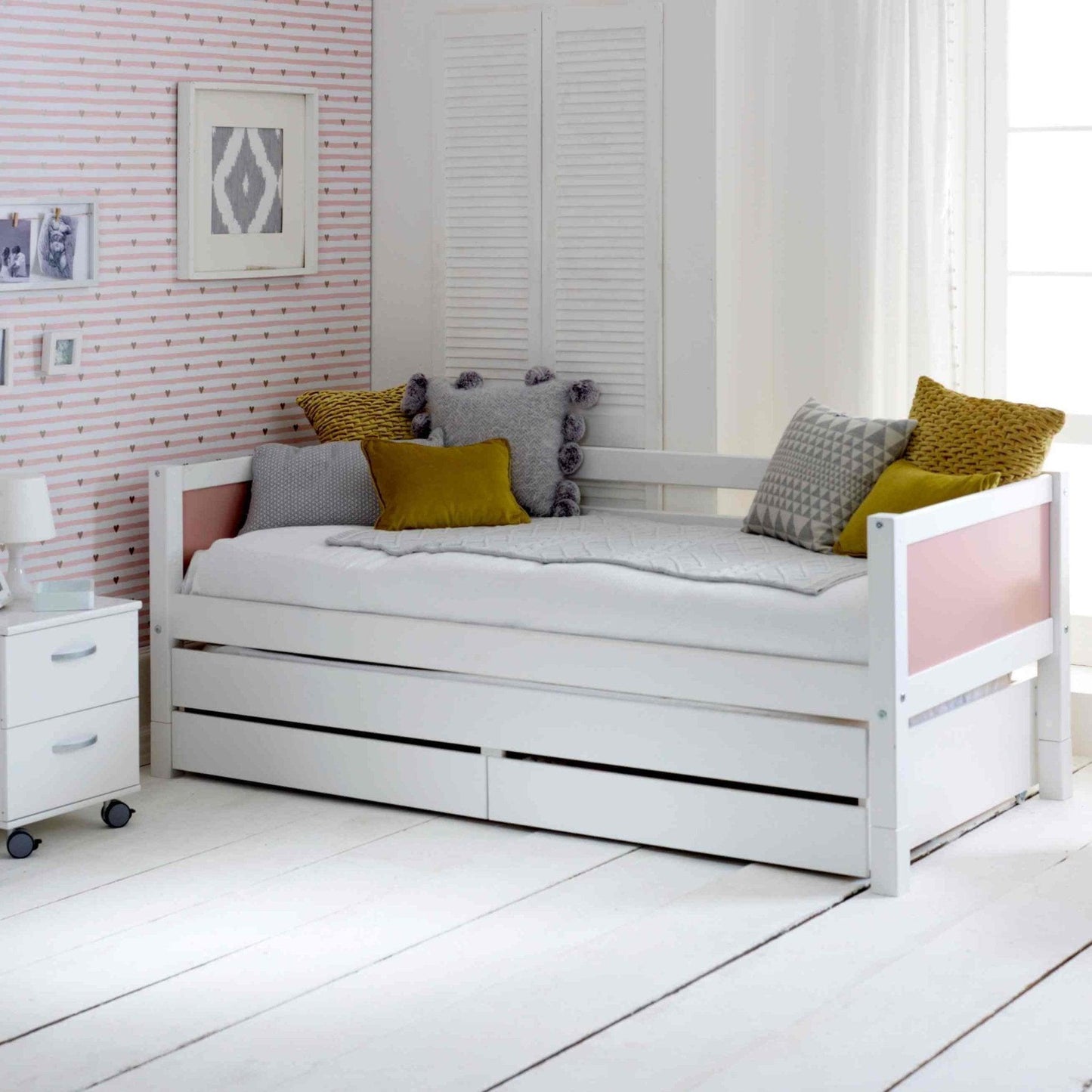 The Nordic Daybed with Trundle Pull & Drawers - Millie & Jones