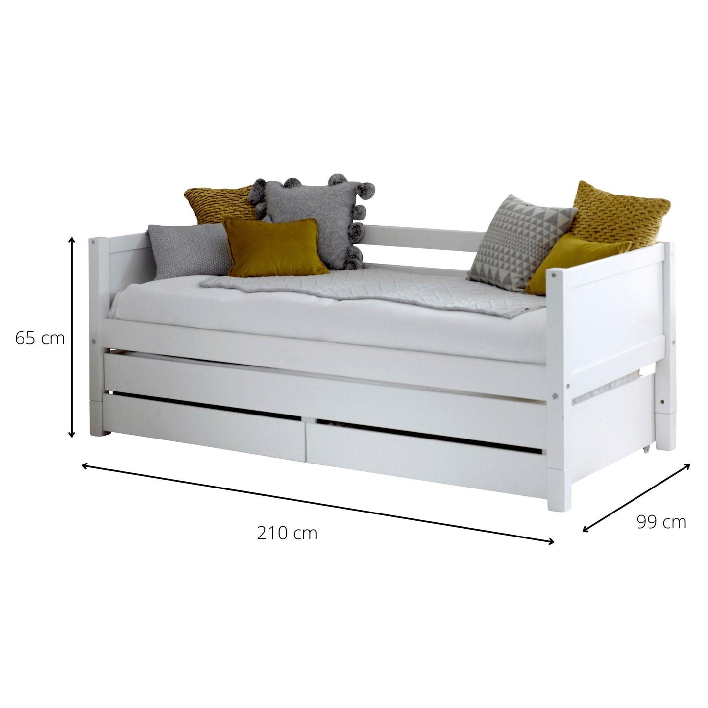 The Nordic Daybed with Trundle Pull & Drawers - Millie & Jones