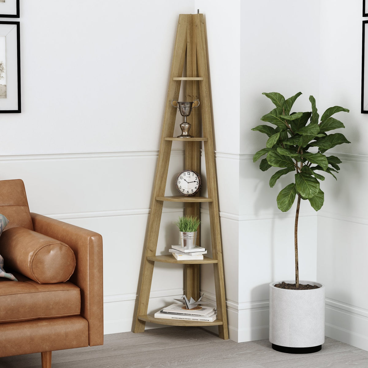 Torcross ladder corner shelving unit