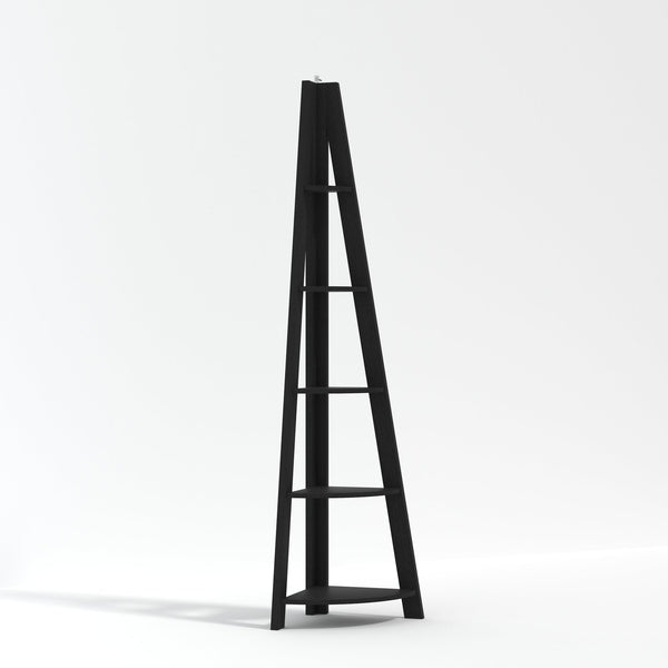 Torcross ladder corner shelving unit in Black