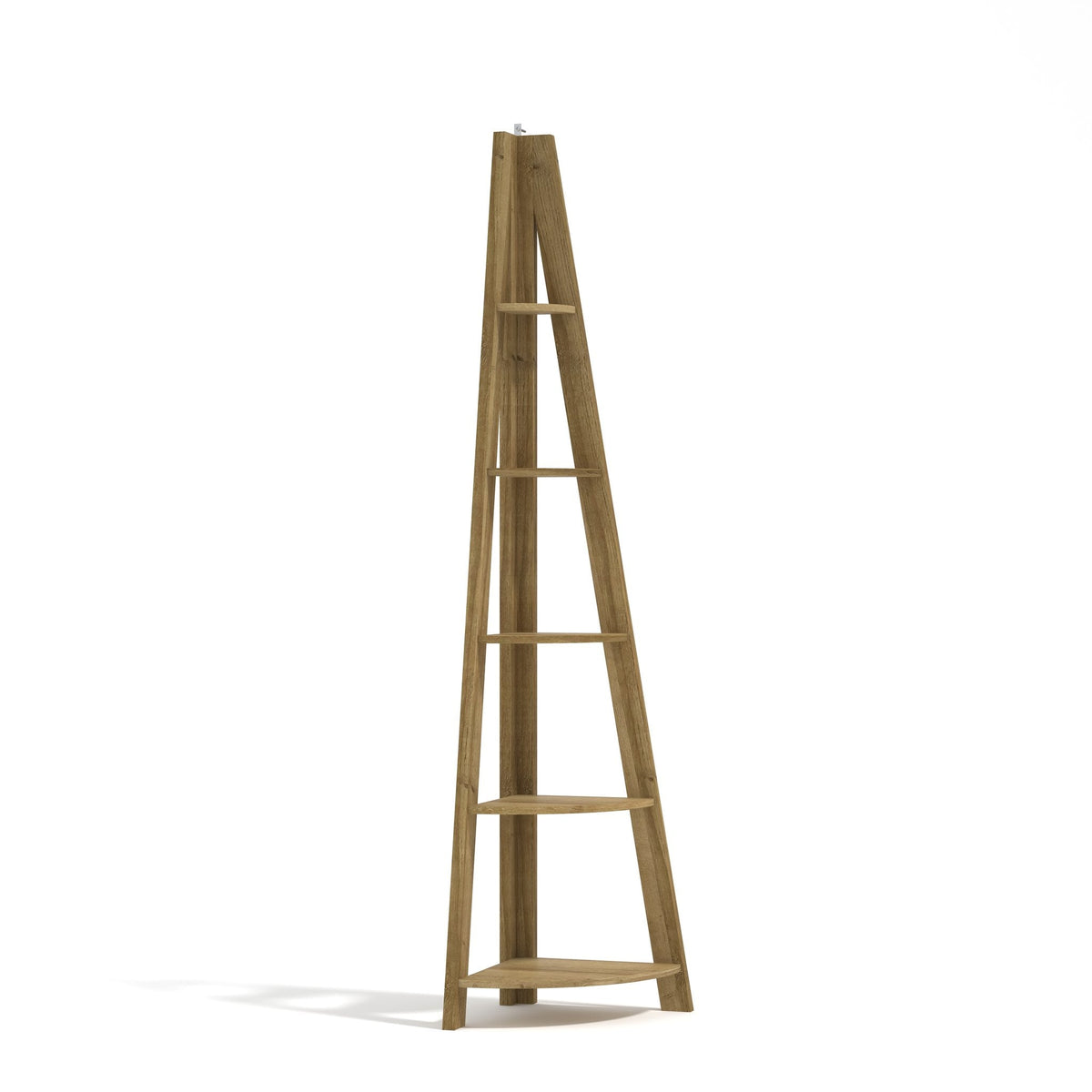 Torcross ladder corner shelving unit in Oak Effect