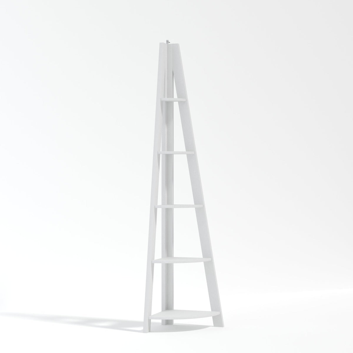 Torcross ladder corner shelving unit in White
