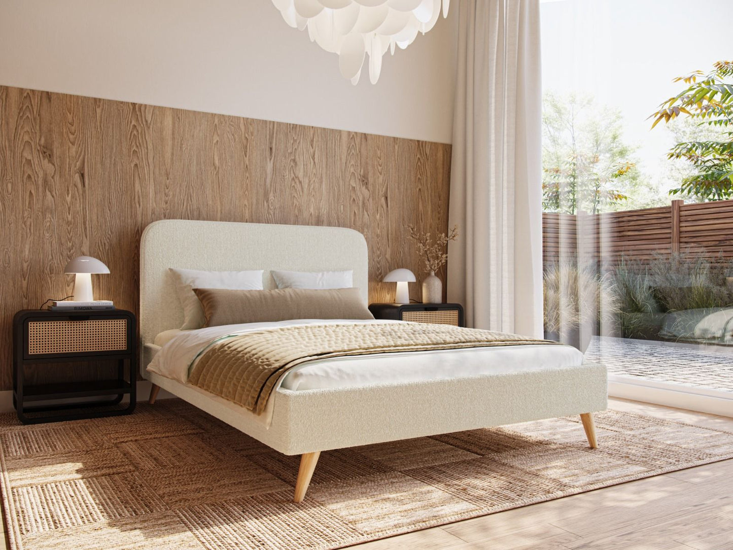 Twilight Boucle Fabric Double Bed