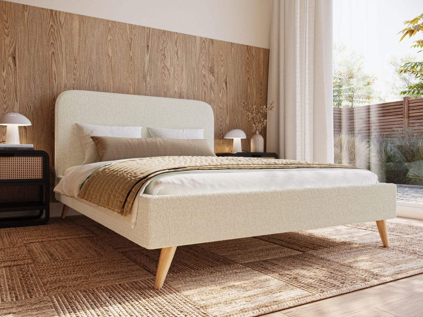 Twilight Boucle Fabric Double Bed