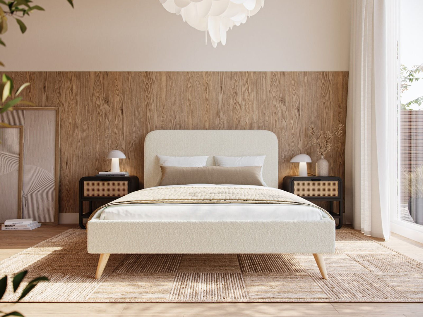 Twilight Boucle Fabric Double Bed