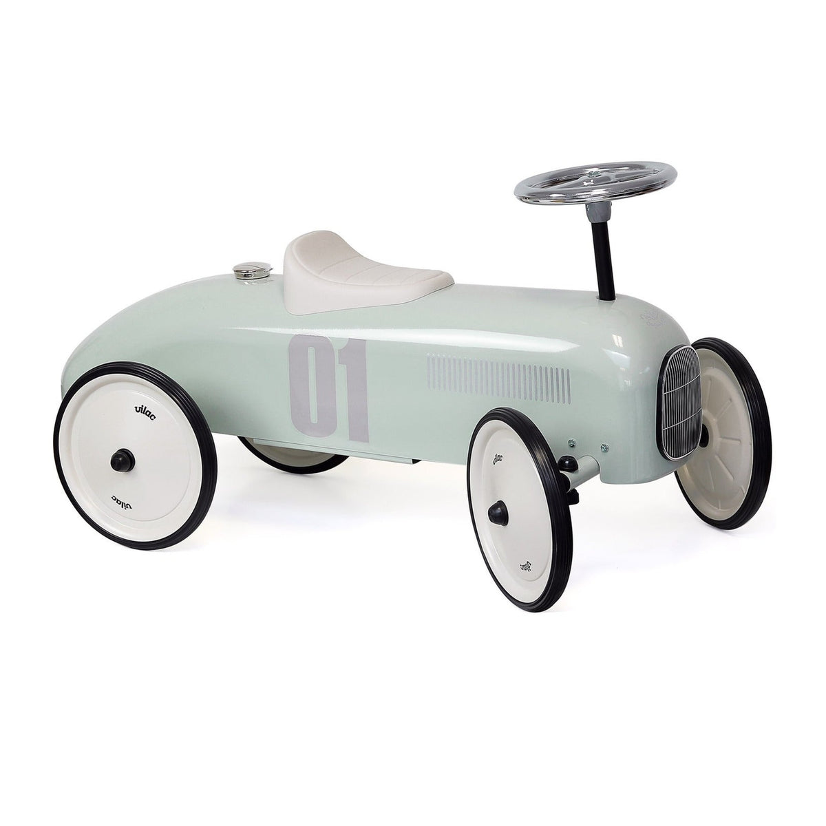 Vilac vintage metal ride-on car in Sage