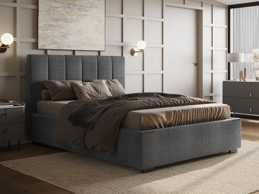 Grey Waltz Fabric Ottoman Bed