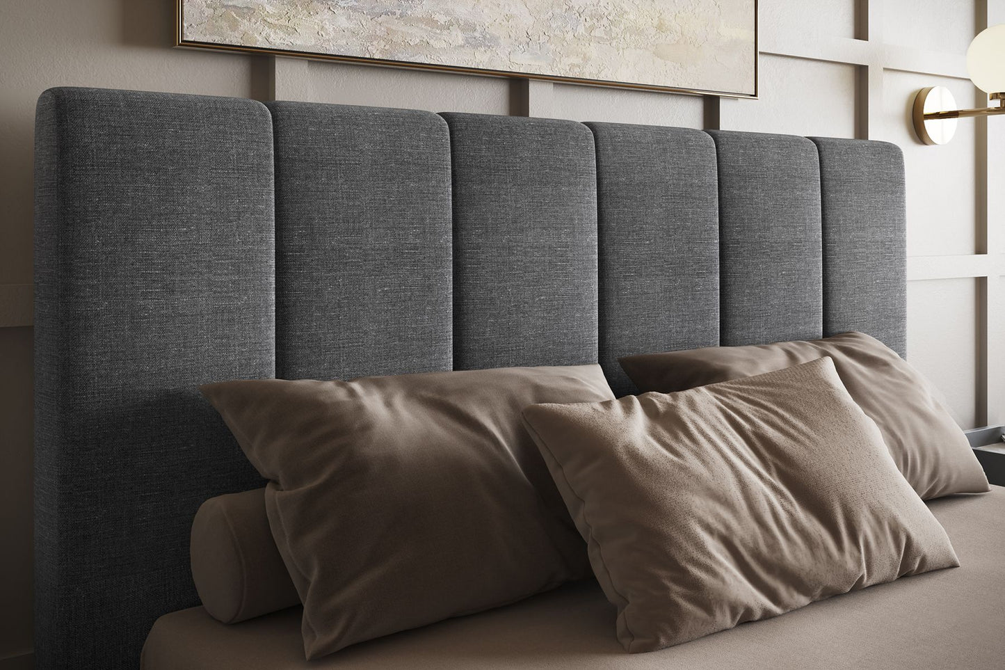 Grey Waltz Fabric Ottoman Bed