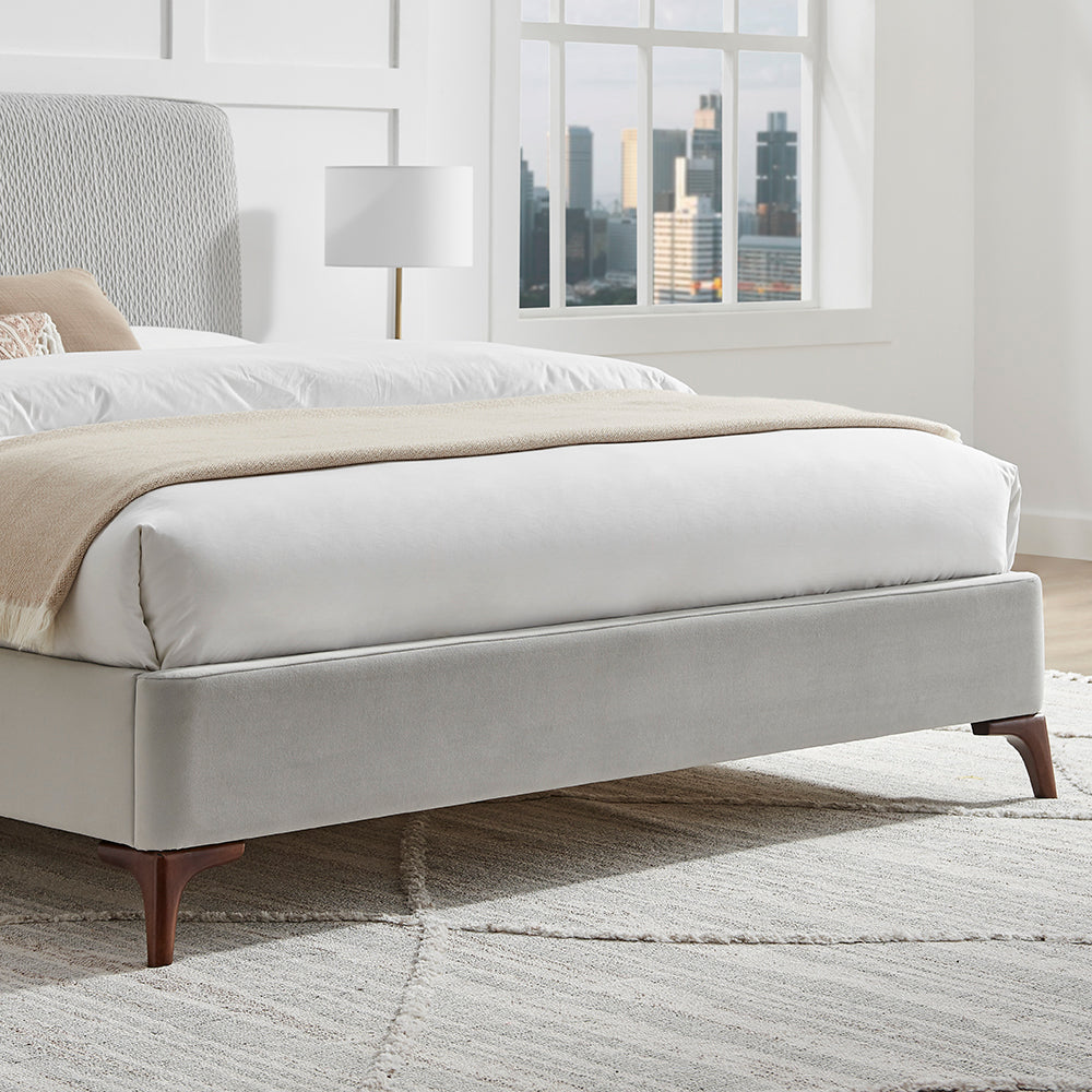 Waverley Rounded Quilted Bed Frame in Grey – product view 4