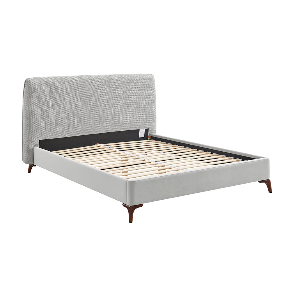 Waverley Rounded Quilted Bed Frame in Grey – product view 5