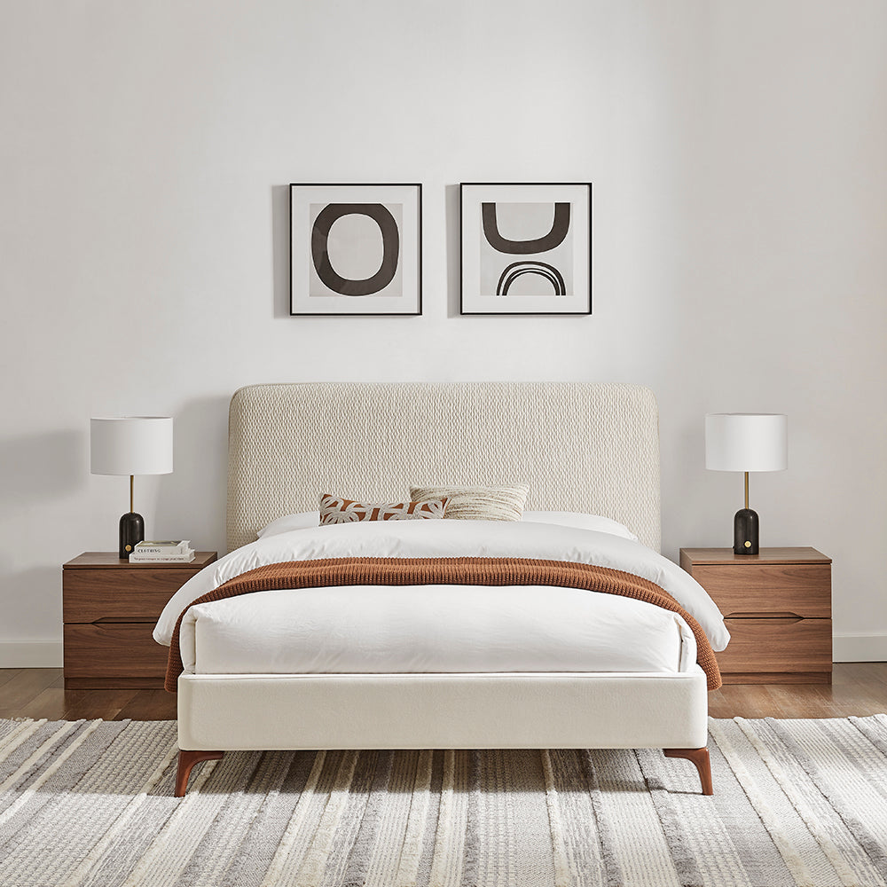 Waverley Rounded Quilted Bed Frame in Natural – product view 8