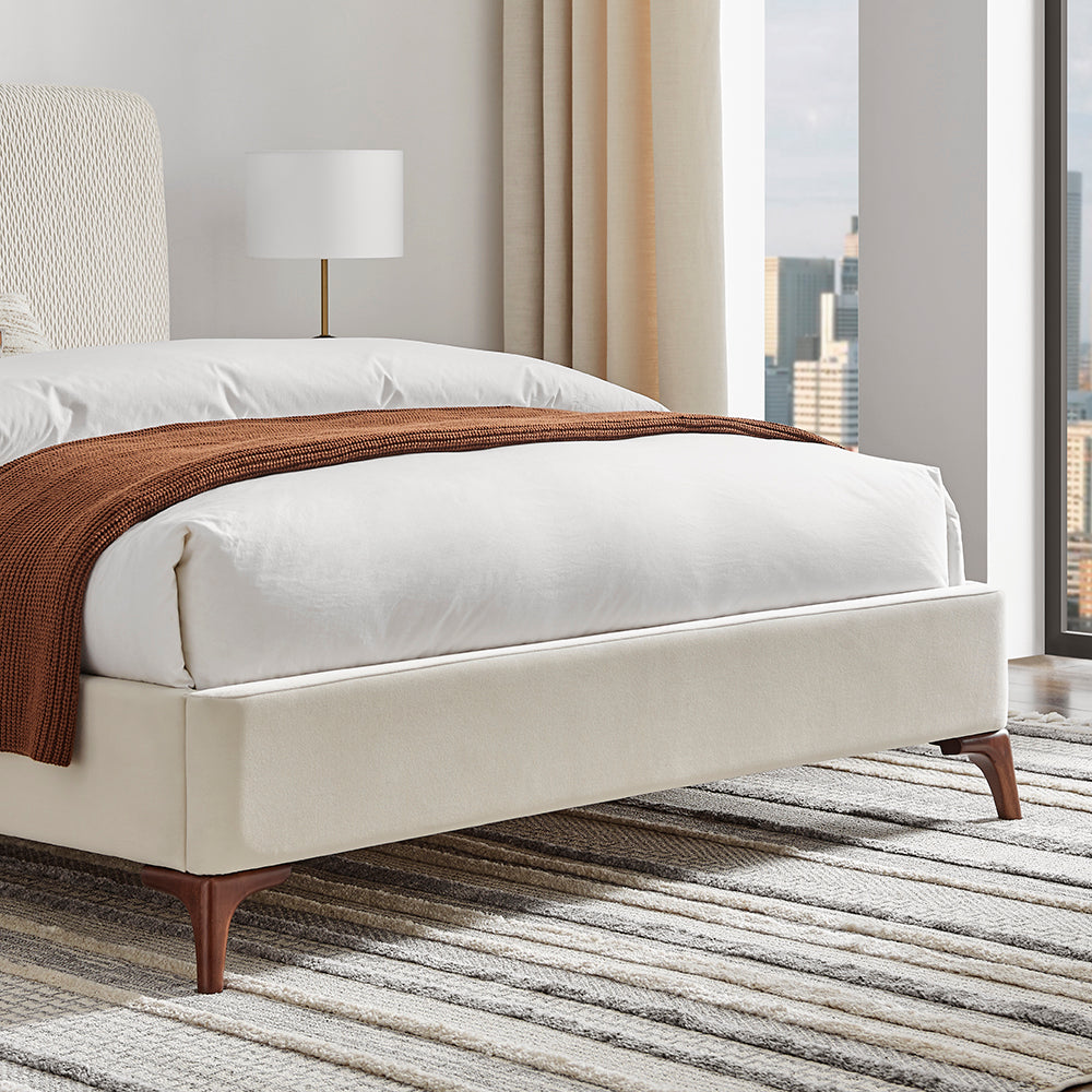 Waverley Rounded Quilted Bed Frame in Natural – product view 10