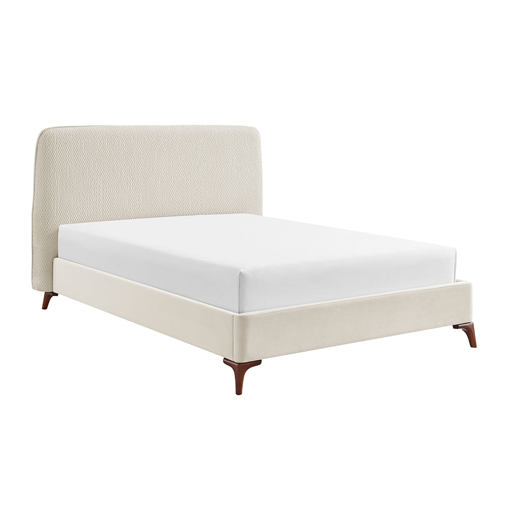 Waverley Rounded Quilted Bed Frame in Natural – product view 12
