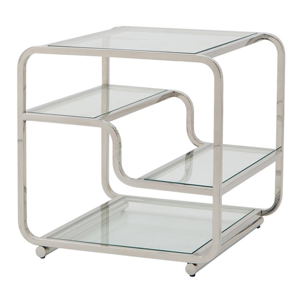 Weymouth steel and glass side table in Chrome