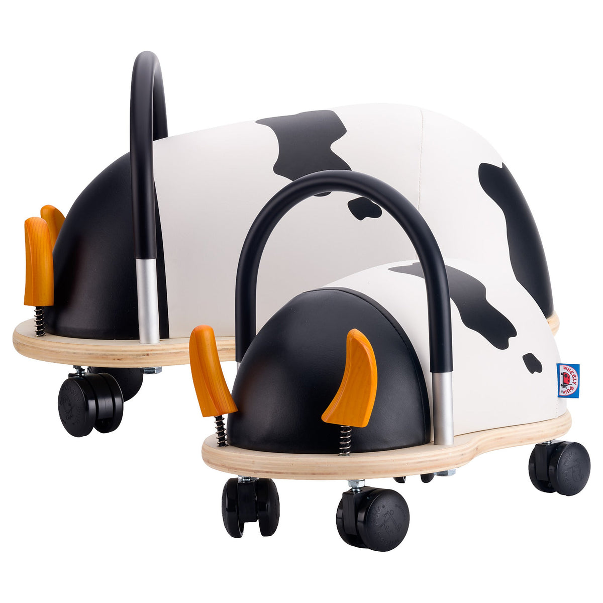 Wheelybug Cow in the small and large sizes