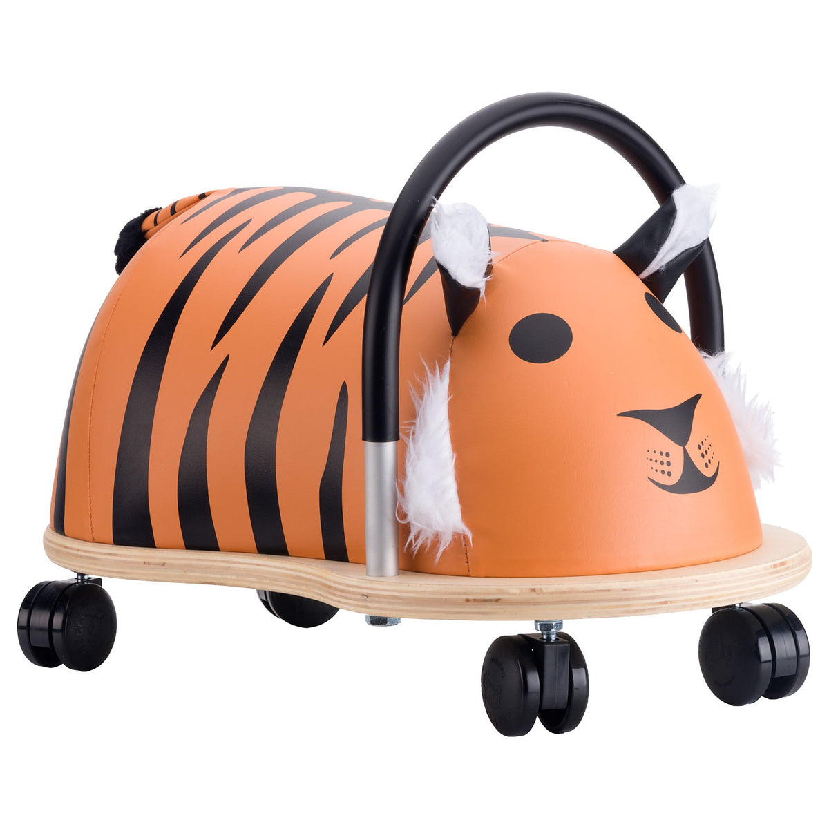 Wheelybug Tiger ride-on toy from the side