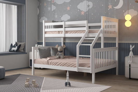 Wooden Zoom White Triple Bunk Bed