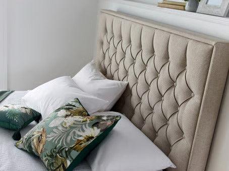 The Wilson Oatmeal Fabric Ottoman Bed - Millie & Jones