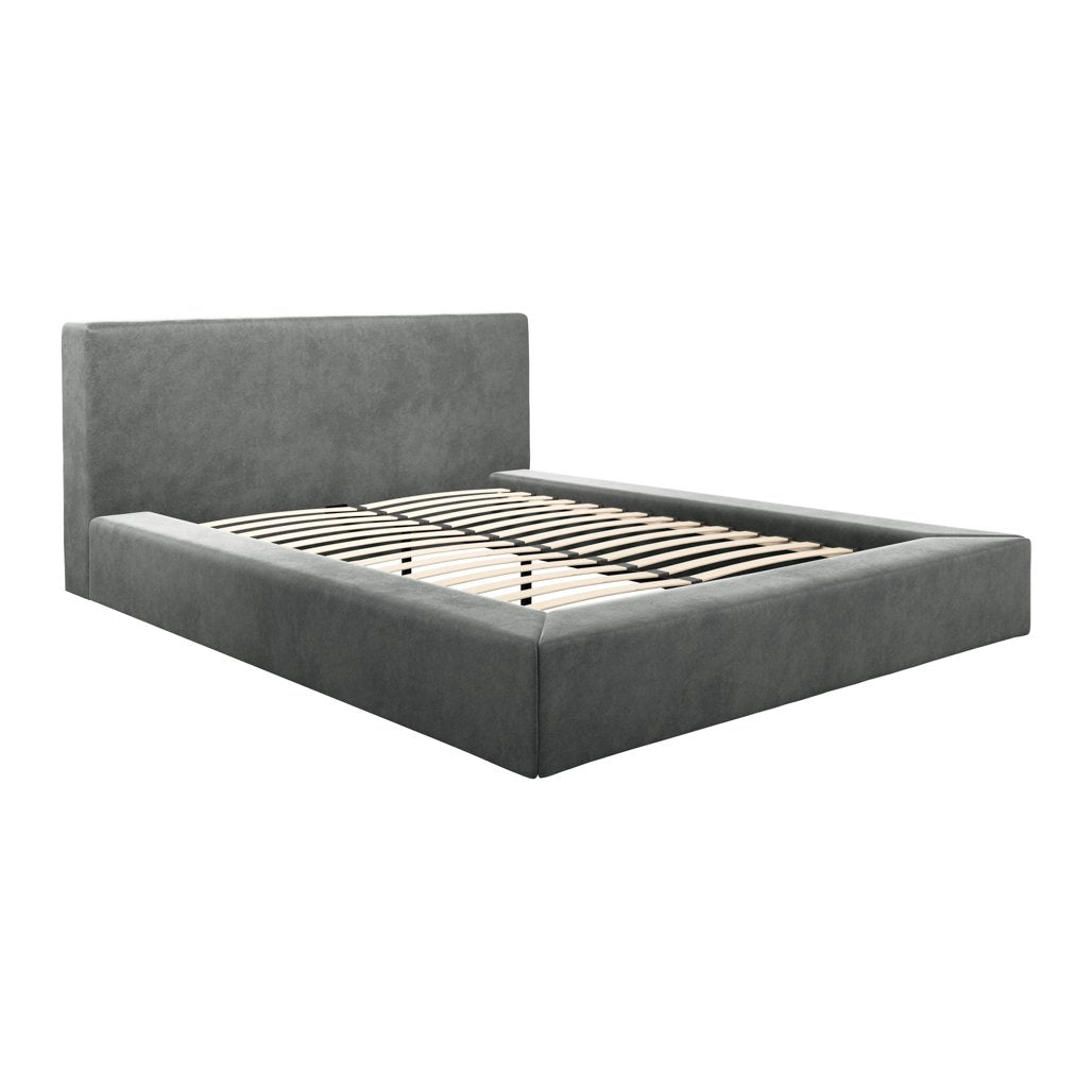Windermere upholstered bed with wide base in Dapple Grey
