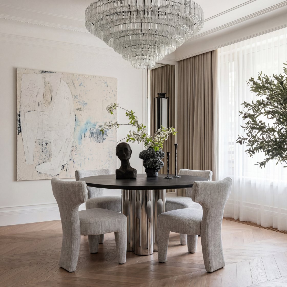 Witney upholstered tweed dining chair