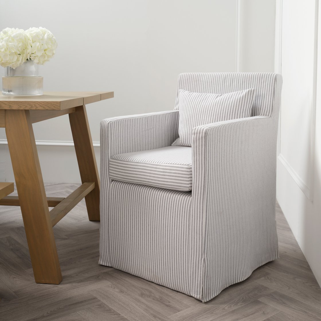 Woodstock skirted dining chair with arms