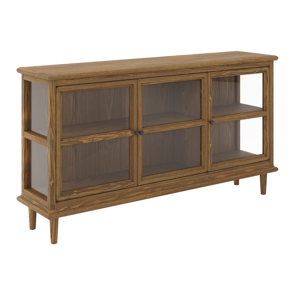 Woolacombe glass door sideboard in Smoked