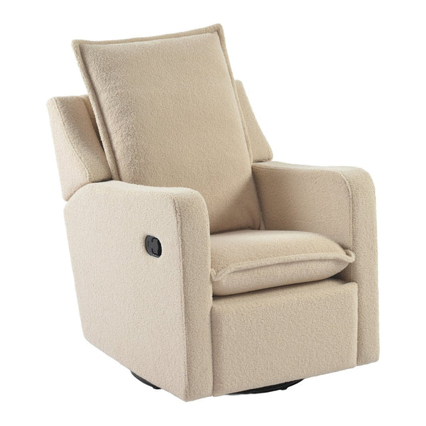 Wren swivel reclining nursing chair in Oat Teddy