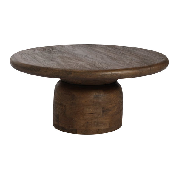 Zennor round mango wood coffee table in Light Brown