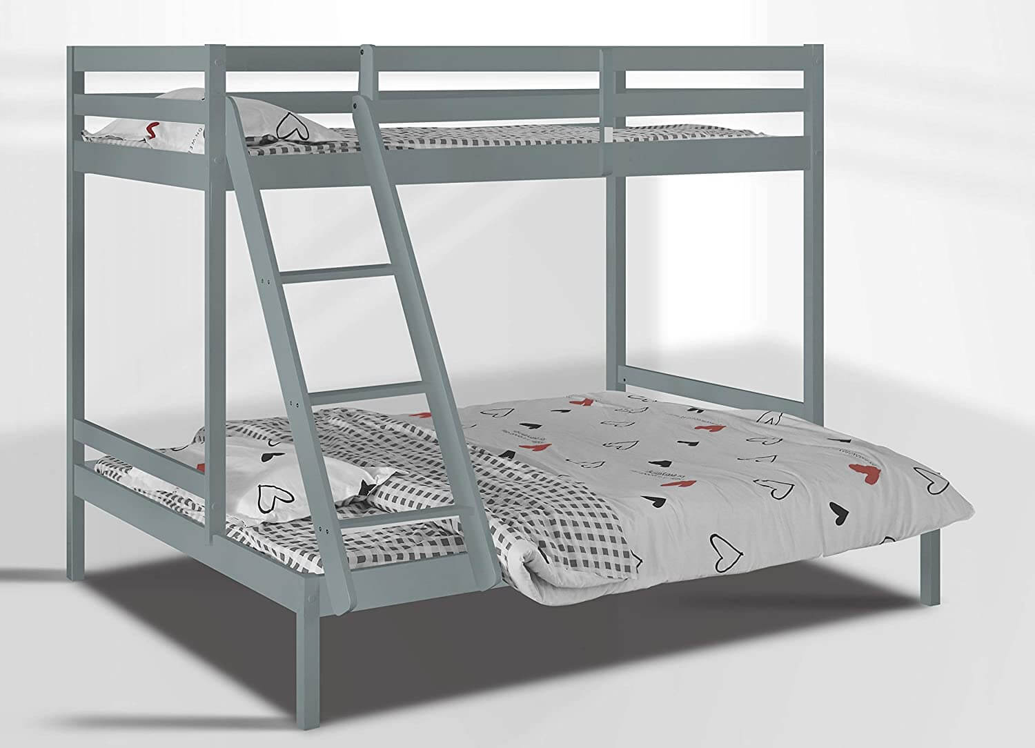 Alexa Triple Bunk Bed in Grey - Side